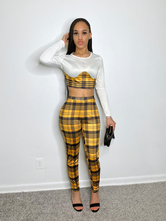 Hay plaid two piece